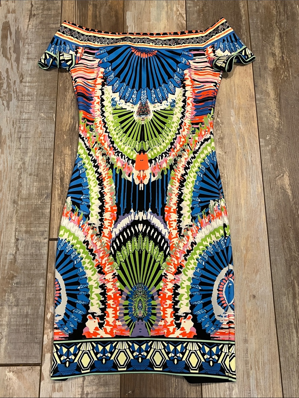 Vibrant Multicolor Printed Bodycon Dress by Jealous Tomato